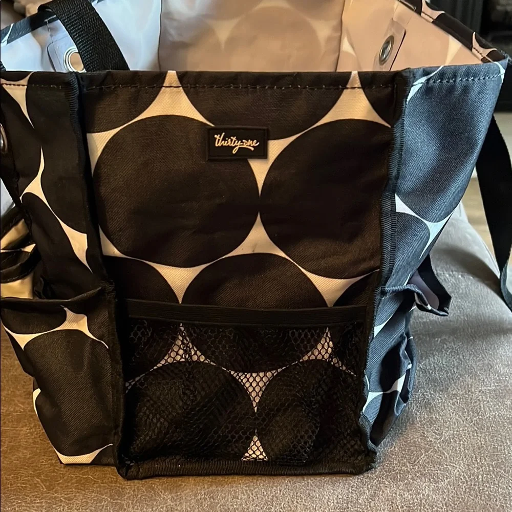 Thirty-One Black and White Circle Tote
